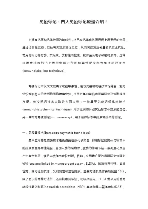免疫标记：四大免疫标记原理介绍
