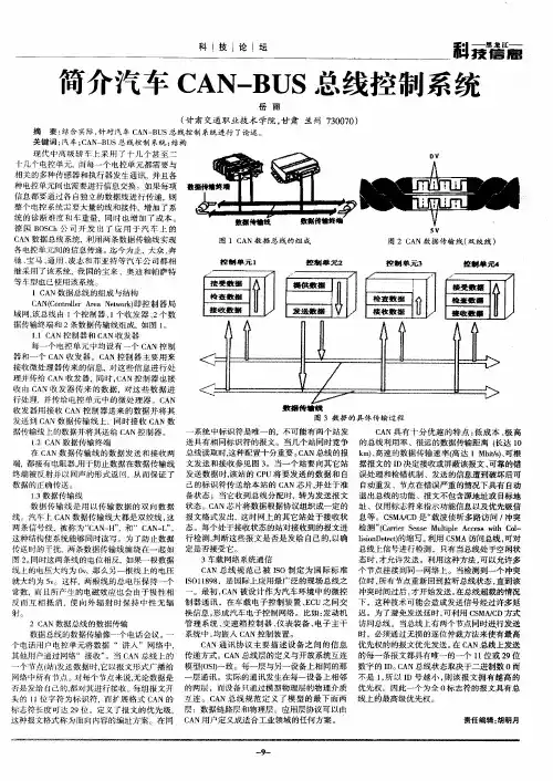 简介汽车CAN-BUS总线控制系统