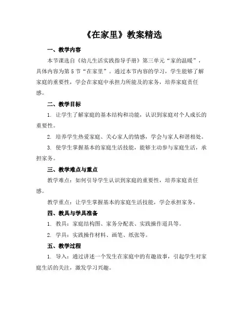 《在家里》教案精选