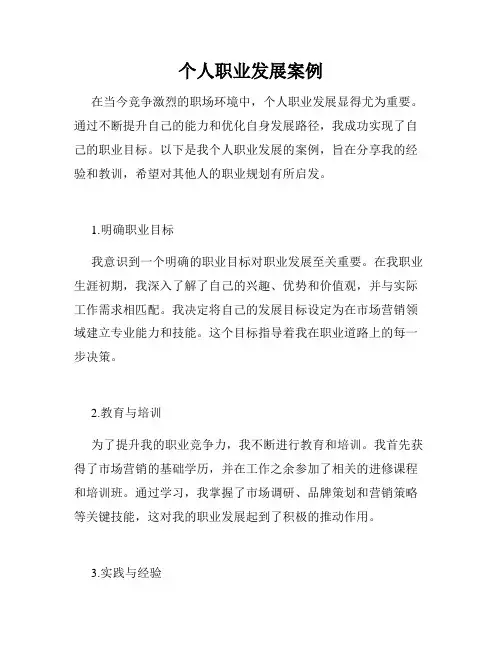 个人职业发展案例