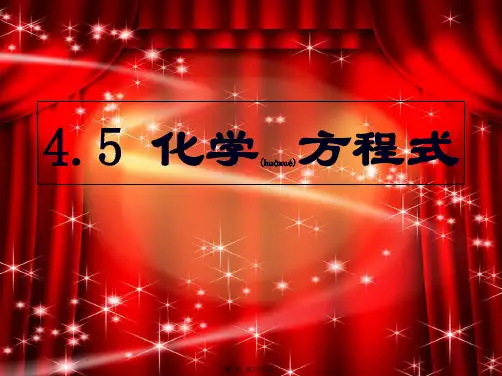 九年级化学上册《4.5化学方程式(第一课时)》课件