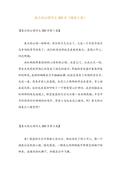 春天的公园作文300字(精选3篇)