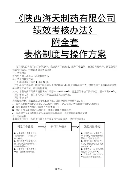 海天制药公司绩效考核附全套表格制度与操作方案金牌