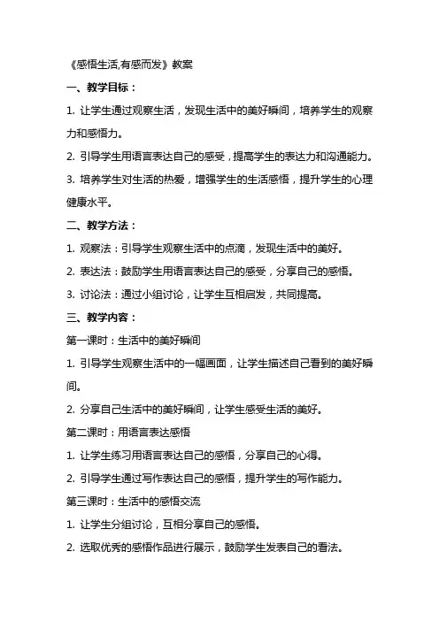 《感悟生活,有感而发》教案