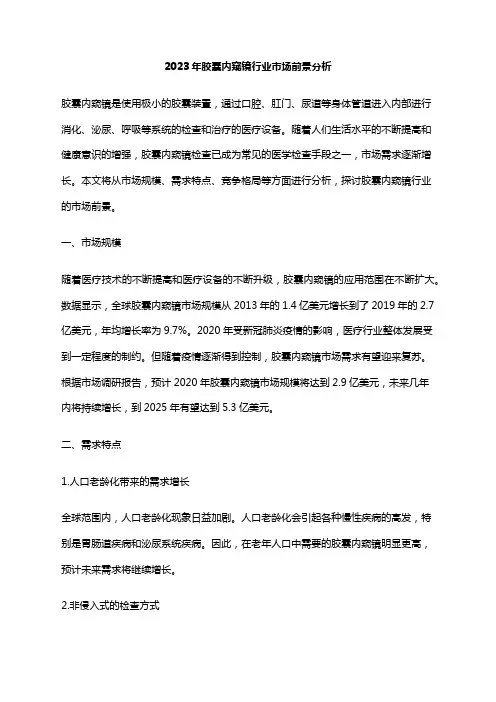 2023年胶囊内窥镜行业市场前景分析