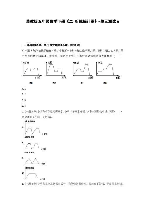 五年级数学下册试题 -《二 折线统计图》单元测试    苏教版(含答案)