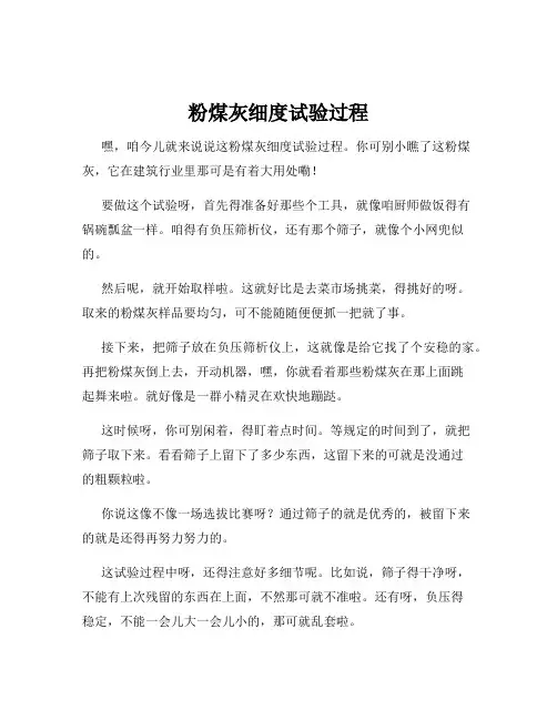 粉煤灰细度试验过程