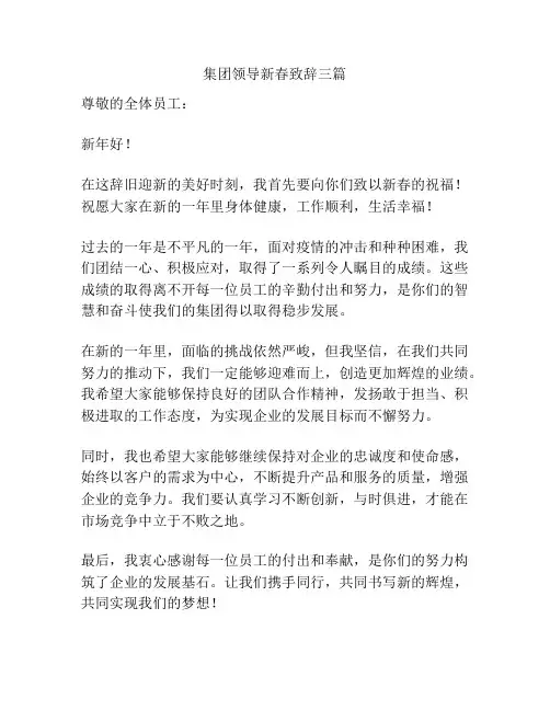 集团领导新春致辞三篇