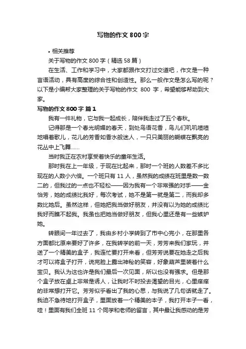 写物的作文800字