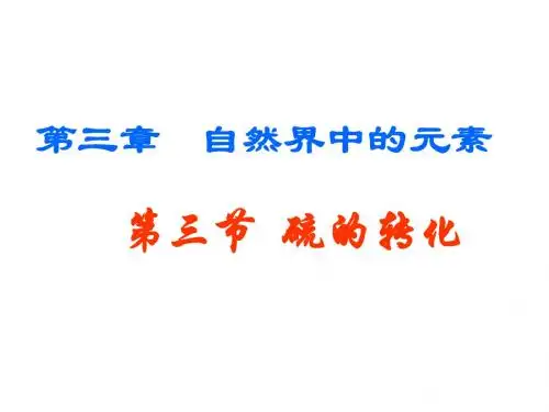 硫的转化
