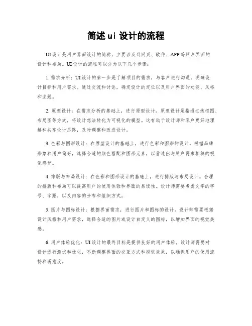 简述ui设计的流程