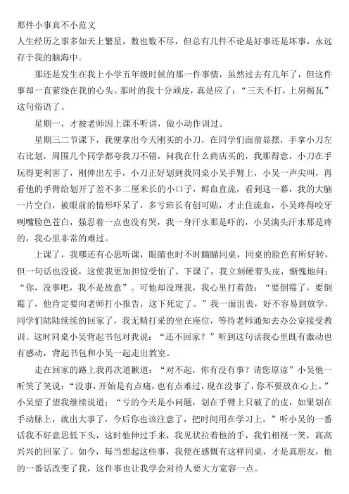 那件小事真不小范文