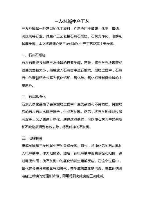 三友纯碱生产工艺
