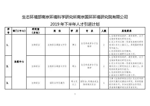 生态环境部南京环境科学研究所南京国环环境研究院有限公司