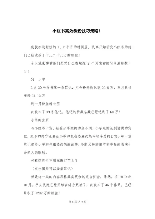 小红书高效涨粉技巧策略!