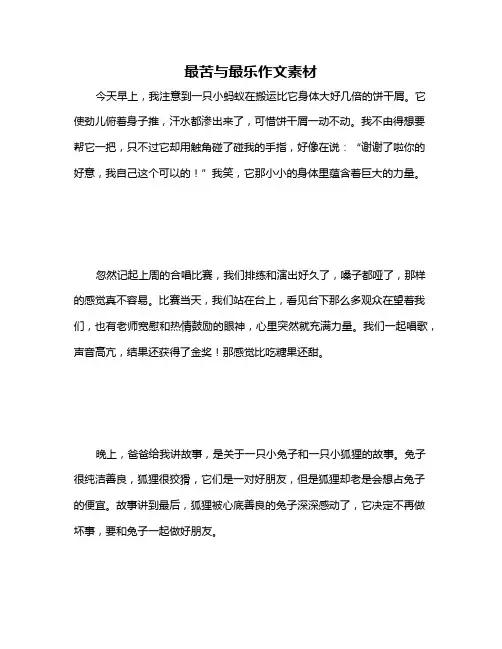 最苦与最乐作文素材