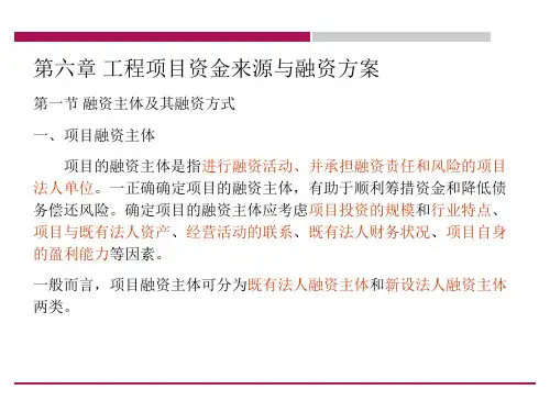 工程项目资金来源和融资.