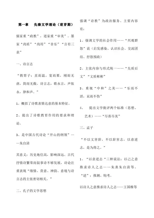 中国古代文论选读复习