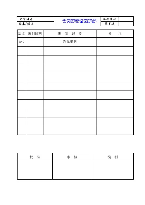 IATF16949：2016合同评审管理程序