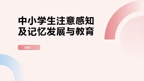 第二章中小学生注意感知及记忆发展与教育x