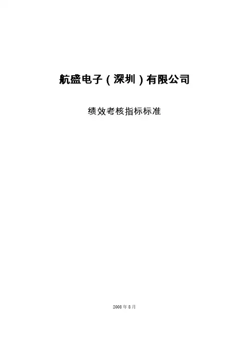 KPI绩效考核指标标准体系(37页)