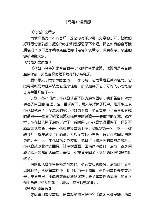 《乌龟》读后感