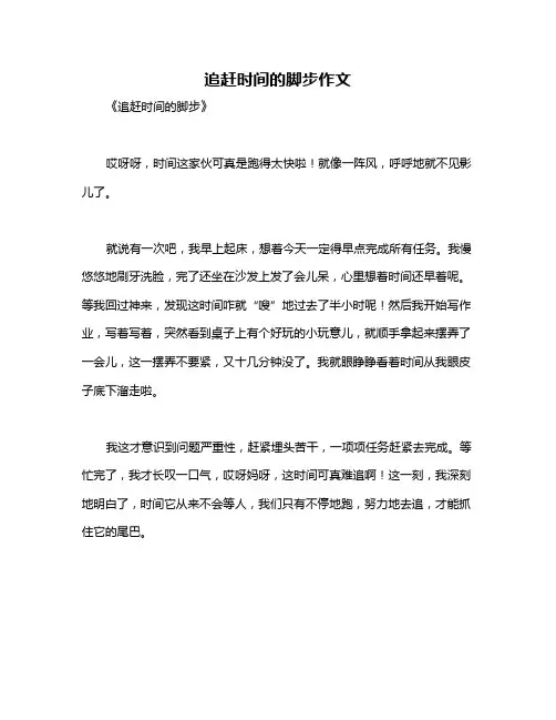 追赶时间的脚步作文