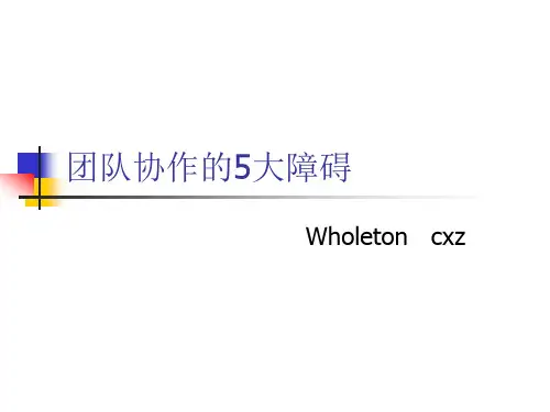 团队协作的5大障碍