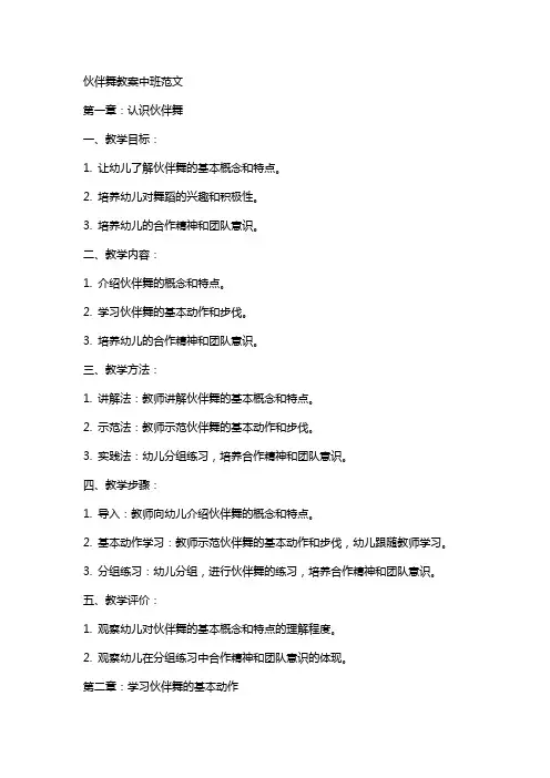 伙伴舞教案中班范文