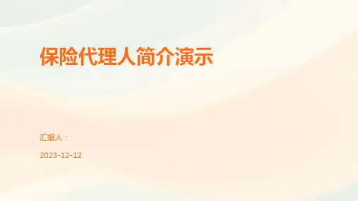 保险代理人简介演示