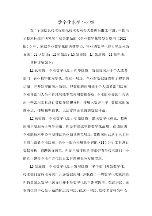 数字化水平1-3级