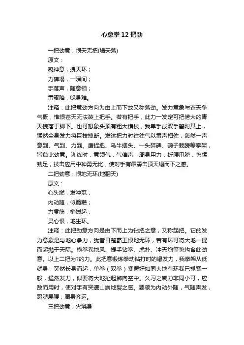 心意拳12把劲