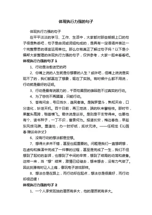 体现执行力强的句子