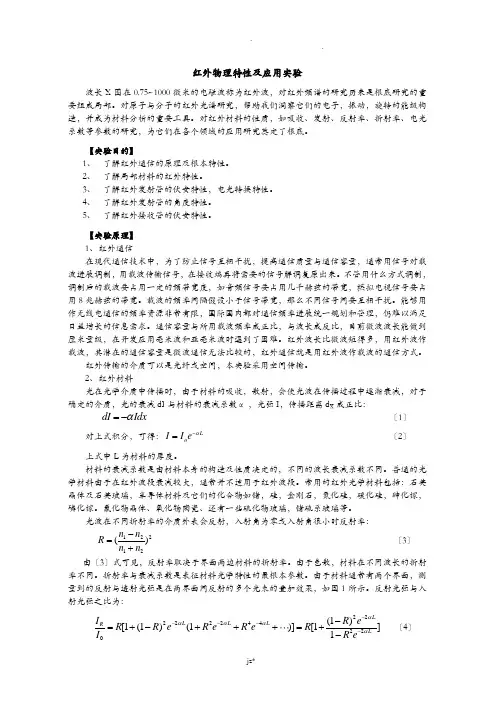 红外物理特性及应用实验
