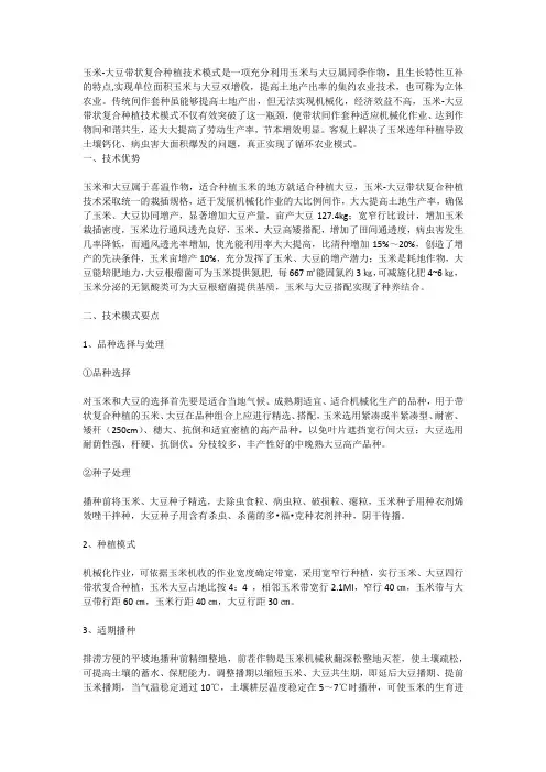 玉米-大豆的带状复合种植技术模式