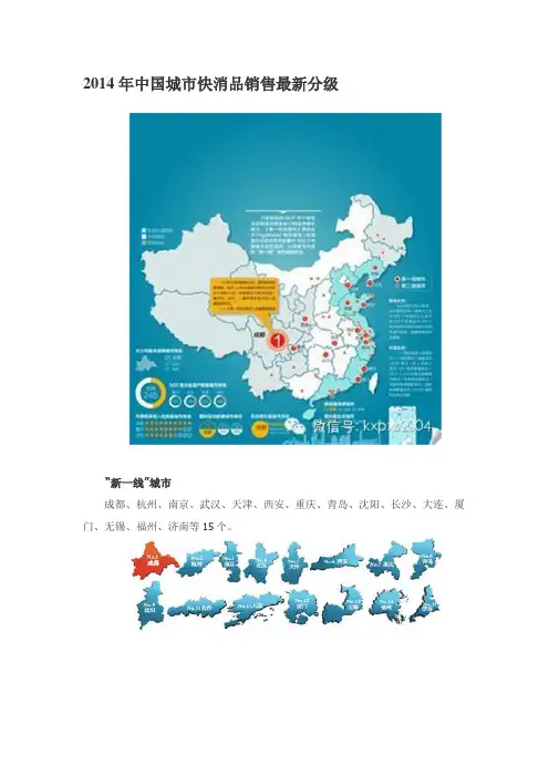 2014年中国城市快消品销售最新分级