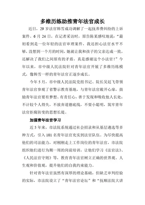 多维历练助推青年法官成长