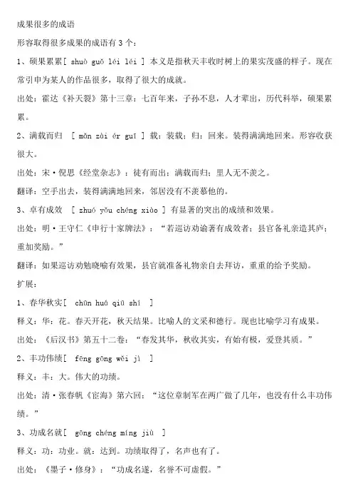 成果很多的成语