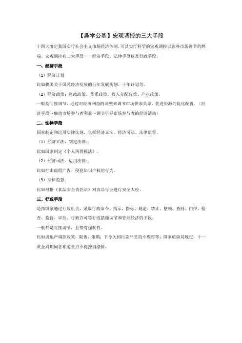【趣学公基】宏观调控的三大手段
