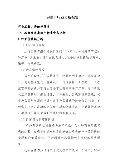 房地产行业分析报告