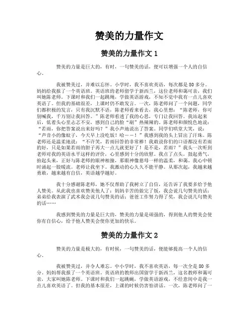 赞美的力量作文