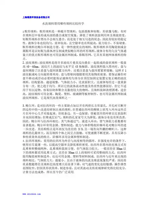 水洗填料塔用哪些填料比较科学