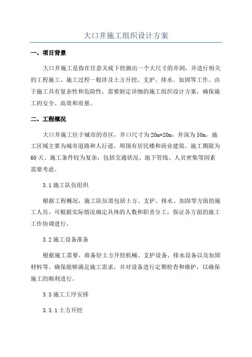 大口井施工组织设计方案