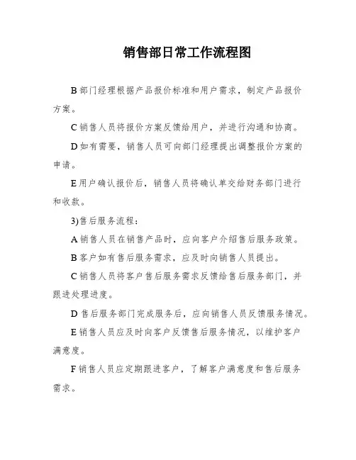 销售部日常工作流程图