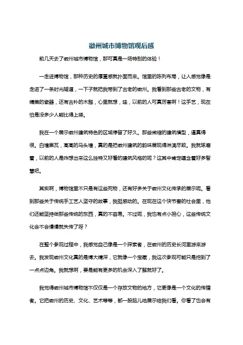 徽州城市博物馆观后感