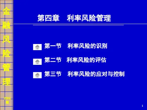金融风险及其管理利率风险PPT课件
