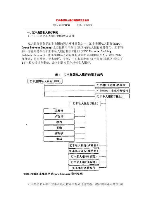 汇丰集团私人银行案例研究及启示