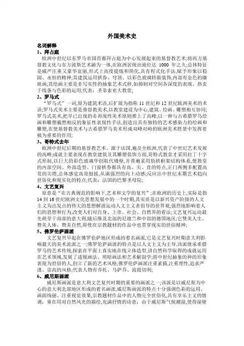 中外美术史考点考研重点