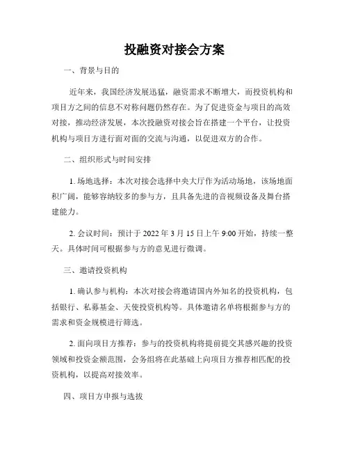 投融资对接会方案