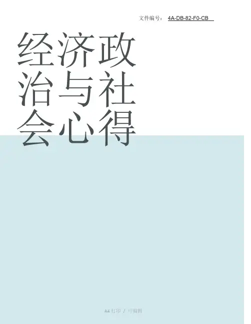 整理经济政治与社会心得
